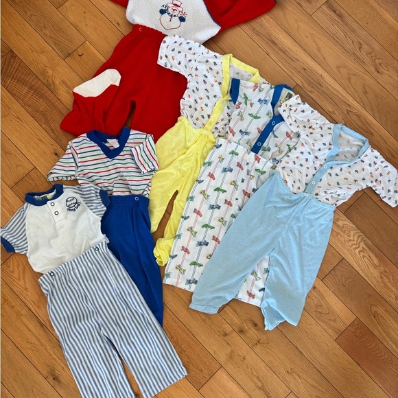 6 pc Vintage 1980’s 2pc snap Pajama sets size 2t - Picture 1 of 7